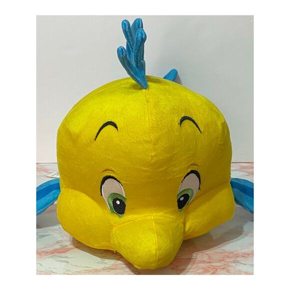 BIG 15" Disney Princess Flounder Stuffed Plush Plushie Ariel Little Mermaid Fish - Picture 6 of 6
